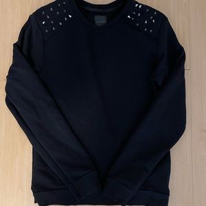 Zara Man Unisex Spiked Studded Crewneck Sweatshirt